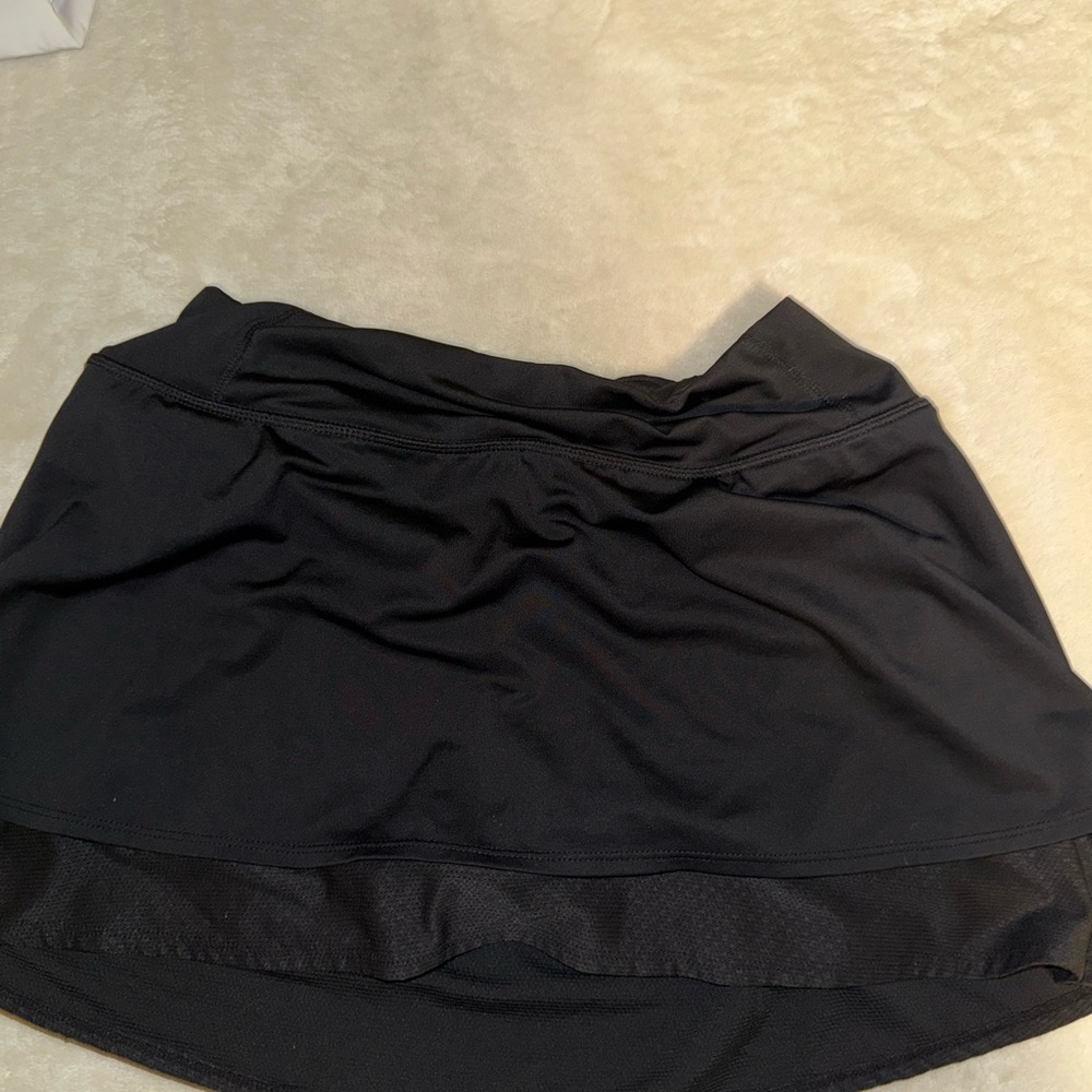 Athleta Black Ruched Mini Athletic Skirt
